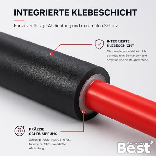 Heat Shrink Tube 2 m Diameter 20 mm 4:1 Inner Adhesive Waterproof Black PVC | 4:1 shrinkage ratio for strong shrinkage and perfect adaptation to cables, wires and electrical connections. 2m Ø20mm