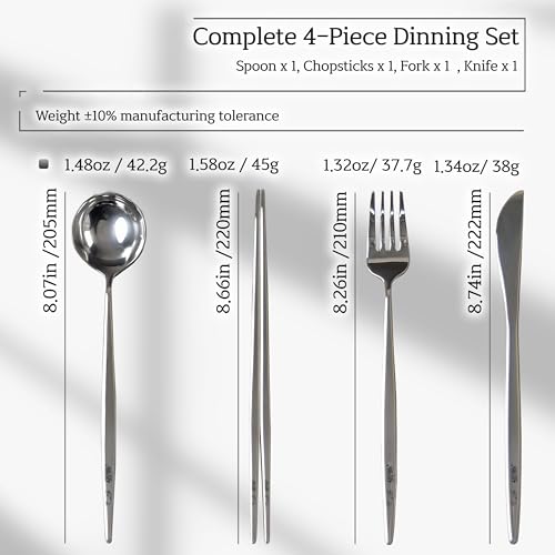 Korean 316 Stainless Steel Cutlery Set for 1