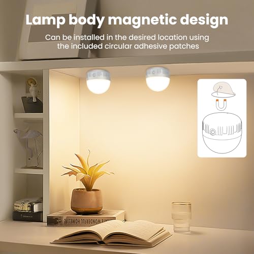 LGMCF E14 Rechargeable Light Bulb 8W 3 Colors Dimmable 2 Pack | Remote control, timing function, magnetic base, battery bulb, LED rechargeable bulb for non-wired lamps E14 (Pack of 2)