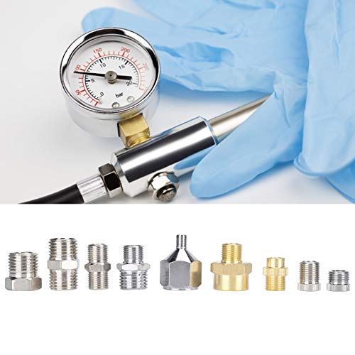 9Pcs Airbrush Connector Set Air Compressor Spray Gun Adapter Airbrush Hose Adaptor Air Compressor Spray Gun Adapter Accessories A1-A9