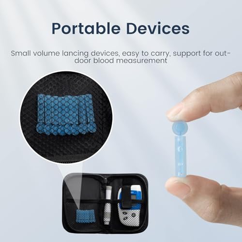 Sinocare Lancets 28G Pack of 150 Low Pain & Sterile | 28G ultra thin needles, individually sterile packed, safety cap, compatible with most lancetting devices