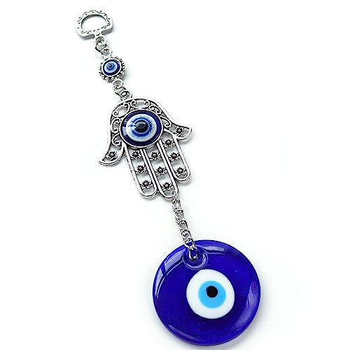 Fatima Hamsa Hand Turkish Blue Evil Eye Hanging Car Charm Ornament