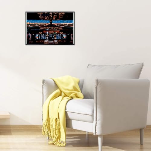 Airline Cockpit Poster – Aviation Wall Art – Airplane Photography Print for Pilots and Aviation Enthusiasts