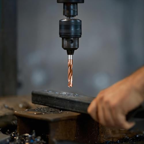 HOYUSK 3/16-inch solid carbide drill bit set with TISIN coating for metal, stainless steel, and cast iron