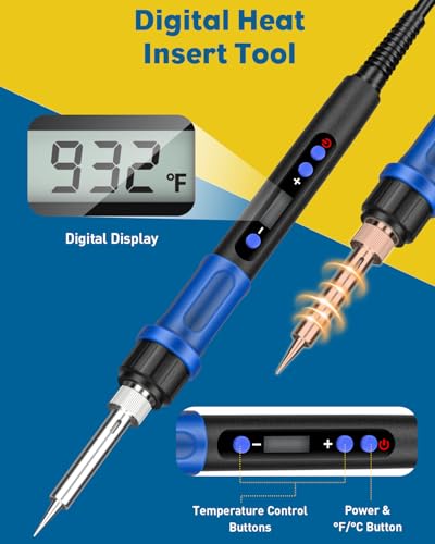 Vibit 451-piece threaded nut inserts set with 100W soldering iron kit for 3D printing