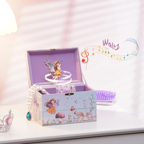 ProCase Children's Jewelry Box, Kids Jewelry Organizer with Unicorn for Little Girls, Jewelry Case Gift for Toddler Age 2 3 4 5 6 7 8 -Waltz Waltz