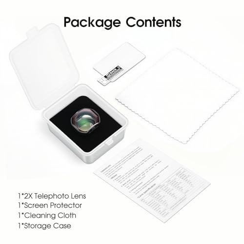 2X Telephoto Portrait Lens Compatible with DJI Osmo Pocket 4 & Pocket 3, 4 Elements 3 Groups Multicoated Optical Glass, Magnetic Lens Attachment