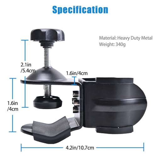 Metal C Clamp Heavy Duty Dual U Shaped Clip Bracket Mount for Photo Studio Light Stand Boom Arm,2 Pieces