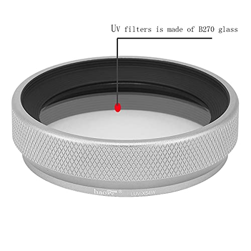 Haoge MC UV Protection Multicoated Ultraviolet Lens Filter with Metal Lens Hood for Fujifilm Fuji X100V X100F Camera, with Metal Lens Cap