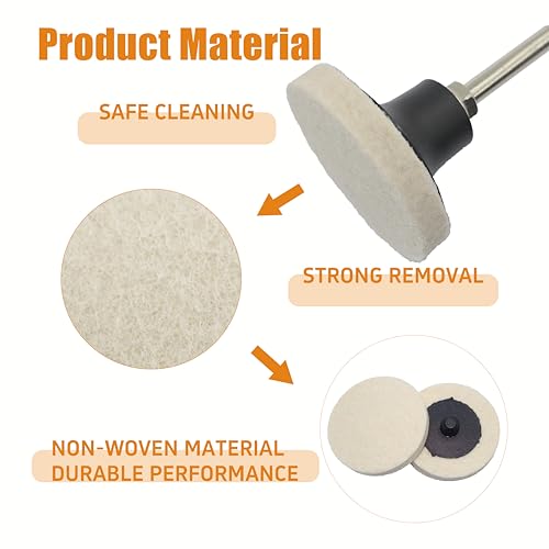 Merryland Pack of 15 Wool Felt Polishing Pads 50 mm Wool Polishing Wheel | 50 mm rod sander, wool felt polishing disc, quick change disc, metal steel, DGTAB15C1 Without shaft