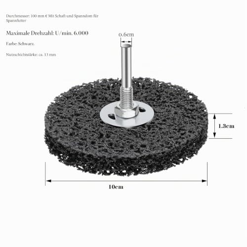 Pack of 5 100 mm Nylon Fabric Disc, Coarse Grinding Disc Set, CSD Disc Sanding Disc for Angle Grinder of Paint, Rust Welds, Cleaning Removal of Paint Rust, Mixed Colors