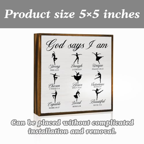 God Says I Am Ballet Dancing Decor Wood Sign Retro
