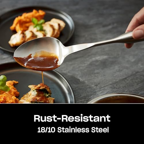 Fissler Essential Serving Spoon, 18/10 Stainless Steel Kitchen Utensil for Serving & Cooking, Ergonomic Handle, Dishwasher Safe