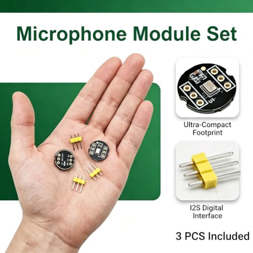 INMP441 Omnidirectional Microphone Module 24 Bit I2S MEMS Interface Pack of 3 | Digital output for precise audio recording, voice projects, voice assistants, compatible with ESP32 Arduino