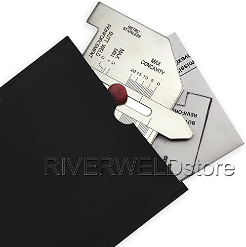 RIVERWELD Precision Metric Automatic Weld Sizer Gauge | For butt weld welds, reinforcement is tested; fillet thickness determines leg size. Metric markings