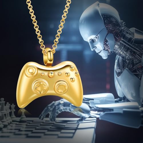 Game Controller Cremation Jewelry Controller Urn Necklaces for Ashes Stainless Steel Game Lover Memorial GamePad Keepsakes Urns Jewelry for Men Women Gold