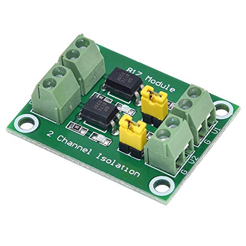 Pack of 5 PC817 2 Channel Optocoupler Insulation Board Voltage Converter 3.6-30V Driver Photoelectric Insulated Module with 24AWG Cable 2 channels