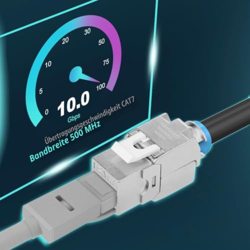 Offcup 8x Keystone Modules CAT7 10Gbit/s 500MHz Snap-In | Network Patch Panel Tool Free Compatible No Rust Durable 8PCS