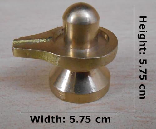 CraftsofIndia® Brass Shivling for Puja - Hindu Shiv Lingam Idol for Home Temple, Meditation, and Spiritual Décor - Size : 5.75 Cms Medium Size - 5.75 Cms