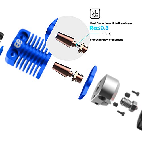 All Metal Dragonfly HOTEND BMS Bimetal Heatbreak Plated Copper Nozzle, Heater Block for Upgrade CR10 Ender 3s Ender 3 Pro V2 CR-10 Ender 5 Pro 3D Printer