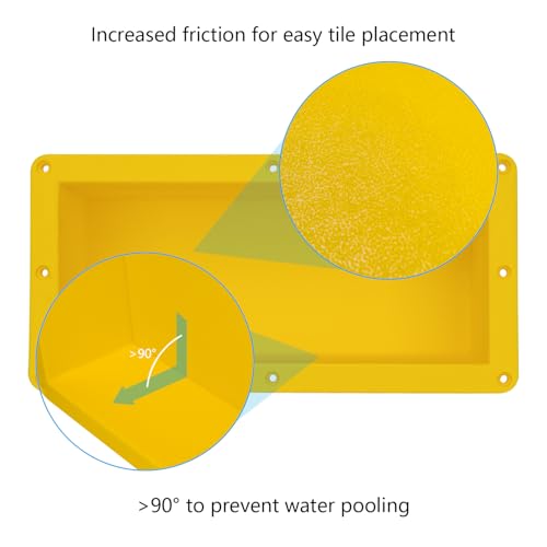 Uni-Green Ready Tile Small Shower Niche Footrest 16" x 8" x 4"（Inside 14" × 6" × 4"） for Foot Rest and Soap Holder Recessed Wall Niche Insert, Tileable Niche for Shower Shaving.