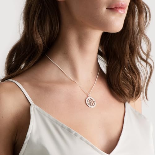 Christopher James Of London | Personalised Silver Tree Of Life Necklace | Engrave Up To 6 Names | Solid 925 Sterling Silver | Optional Chain & Length | Sentimental | Gift Box Included