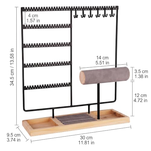 Ciormis Jewelry Organizer Stand， 5-Tier Earring Holder for Women and Girls Black-new