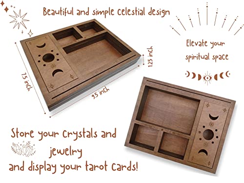 Tarot Card Holder & Display, Cute Witchy Desk Decor, Altar Decor Box for Bedroom Aesthetic Accessories