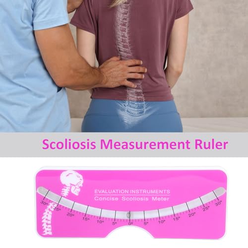 Scoliometer Scoliosis Test Scoliosis Measuring Tool 0-30° Measurement Evaluation Diagnosis of Back and Spine Scoliosis Pink