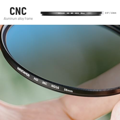 Neewer 58mm ND Lens Filter Set, ND16/ND32/ND64/ND1000, Lens Cleaning Pen, Filter Pouch, HD Filter Accessories Kit Compatible with Canon Nikon Sony Camera Lens