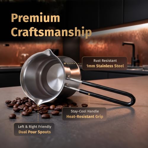 Matiks Turkish Coffee Maker, 15 Oz Induction Cezve - Turkish Coffee Pot