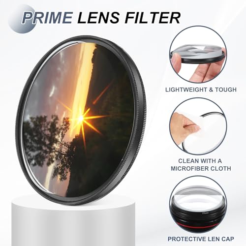 PATIKIL 82mm Camera Blur Filter, Ghost Center Field Motion Super Speed Blur Filter Ghost Cinematic Effect Double Sided Effect Photography Prism for Photo Video Camera DSLR, Black