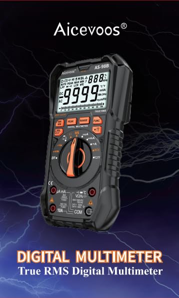 [Australia - AusPower] - Multimeter Digital Multimeter, 9999 Counts DC AC Voltmeter and Ohm Volt Amp Tester, Auto-Ranging Fast Accurately Measures Voltage Current (DC/AC Current) 