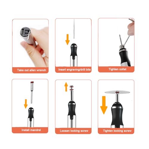 60PCS Electric Engraving Tool Kit, USB Cordless Rechargeable
