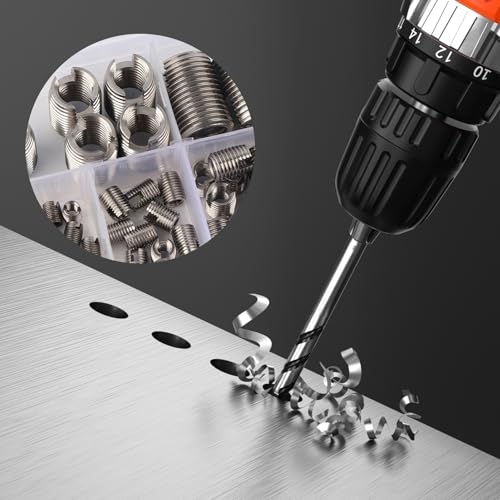 Tangxi stainless steel M3-M10 thread insert tapping set, 50 pieces in assorted sizes