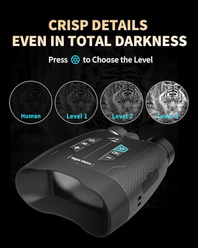 Night Vision Binoculars for Adults, 4K Night Vision Goggles with 3" HD Screen, 8X Digital Zoom, Rechargeable Device with 32GB Card for Camping & Outdoor Exploration 32GB 3000mAh