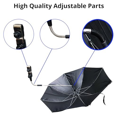 Tripod Umbrella with 360° Clamp, All-Weather Studio & Outdoor Photography, Filming, Observation (White) White