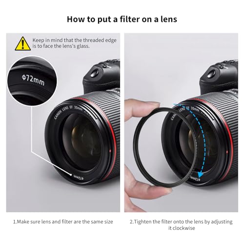 72mm UV Protection Filter 30 Multi-Layer Coatings HD Optical Glass/Ultra-Slim Brass Frame/Low Reflection/Scratch Resistant Ultraviolet UV Filter for 72mm Camera Lens