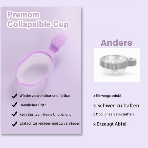 Urine Cup Pack of 2 Collapsible Sample Cups Reusable Sample Container for Pregnancy Ovulation Test 50ml