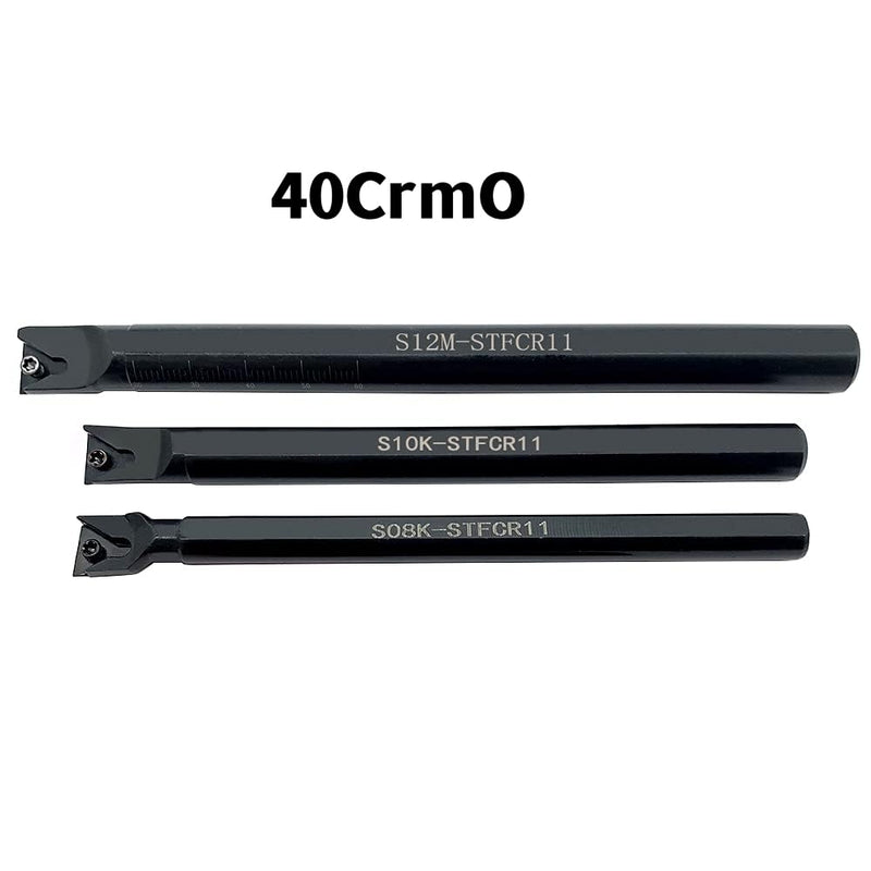 [Australia - AusPower] - S08K/S10K/ S12M-STFCR11 Boring Bars 91° Internal Turning Holder 3pcs with 3pcs TCMT21.51 Carbide Inserts for Machining Steel Parts and Stainless Steel 3PCS Holder with 3pcs TCMT110204 