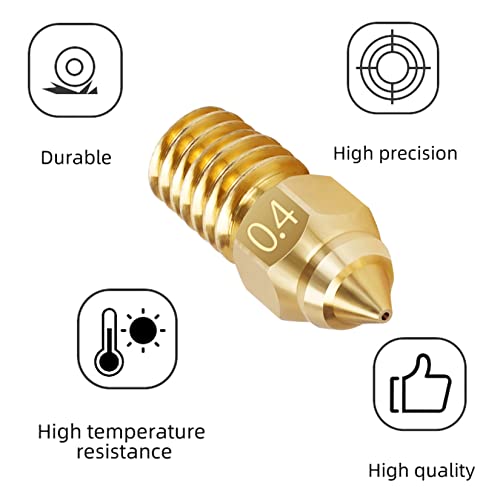 22 Pieces Brass Nozzle Set for Ender 5 S1, Ender 3 V3 SE, 3D Printer 10 Pieces 0.4 mm and 2 Pieces 0.2 mm, 0.3 mm, 0.5 mm, 0.6 mm, 0.8 mm, 1.0 mm Nozzle Set for Ender 5 S1, Ender 7, Spider 1.0 Ender 3 V3 SE Brass Multi Size