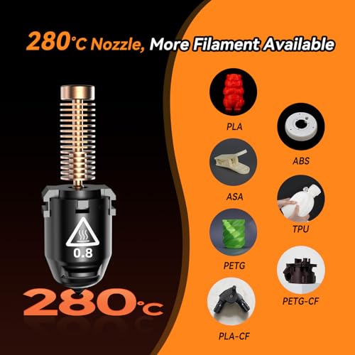 Flashforge Nozzle Assembly for Adventurer 5M 3D Printer, 0.4mm-280°C