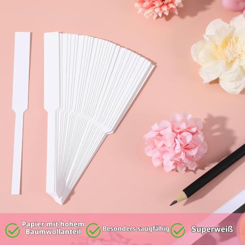 Pack of 200 Perfume Test Strips Fragrance Strips Wide Perfume Tester Strips Perfume Test Strips Disposable Perfume Tester Aromatherapy Fragrance Tester Paper for Testing Fragrances and Essential Oils