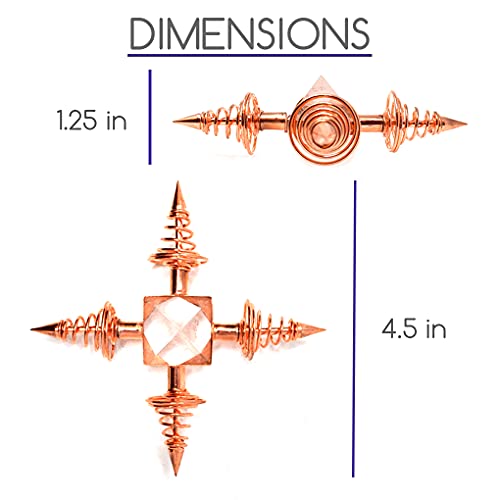 Copper Spritual Energy Generator with Quartz Pyramid and Conductive Coils for Body Healing, Reiki Balancing Chakras, Aura Cleansing, Protection, Ghost Hunting, Meditation Chi