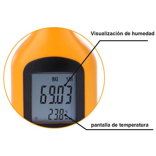 [Australia - AusPower] - Mengshen Digital Psychrometer - Handheld Temperature and Humidity Meter Gauge with Dew Point and Wet Bulb Temperature - Battery Included 