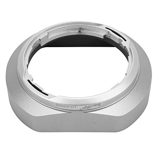 Metal Bayonet Lens Hood for Fujifilm XF 35mm F2 R WR FUJINON XF 23mm F2 R WR,XC 35mm F2,with Cap, Fuji 35mm F2 Lens Hood, Fuji 23mm F2 Lens Hood, 35mm F2 Hood, 23mm/F2 Hood, Replaces LH-XF35-2 Hood Silver