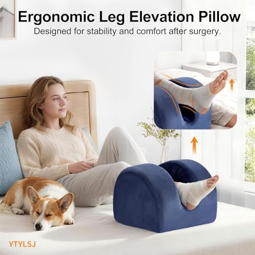 Knee Replacement Pillow for Post Surgery Recovery, Knee Surgery Recovery After Surgery Hip Abductor Pillow Maintains Leg Fixators While Sleeping Deep Blue