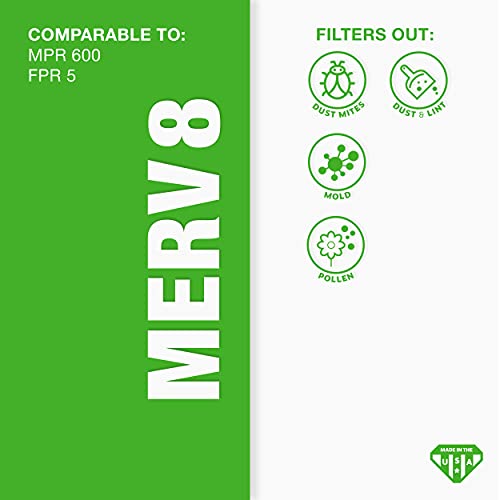 Aerostar MERV 8 pleated air filter, 19 1/2 x 19 1/2 x 1 inch, 4-pack for furnace and AC systems
