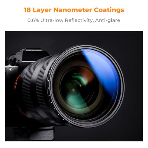 K&F CONCEPT 72mm Variable ND2-2000 (1-11 Stops) ND Camera Lens Filter