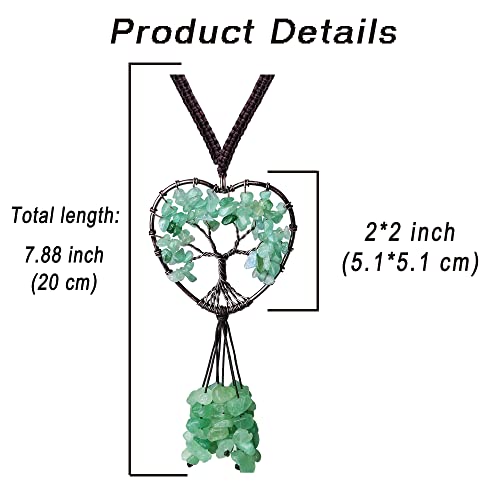 Green Car Accessories Heart Crystal Rearview Mirror Hanging 9 Green
